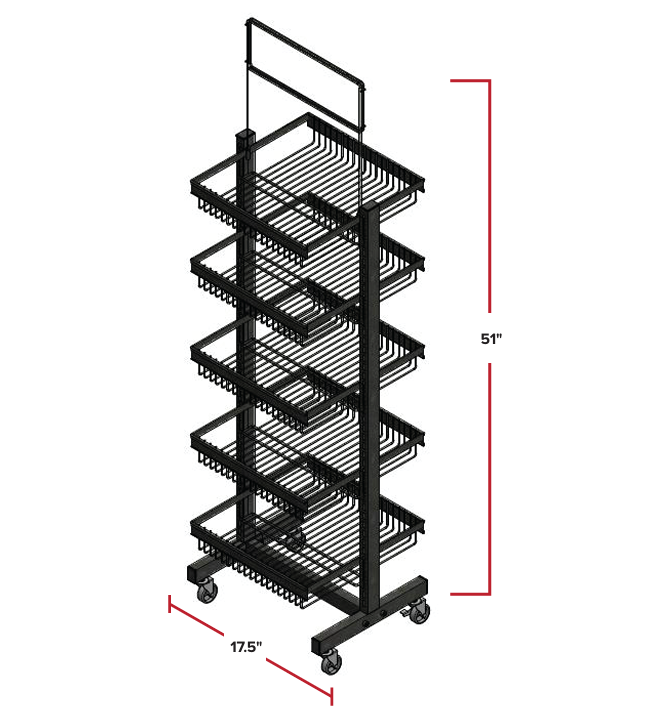 5-Tier, Metal Floor Stand – Candy and Snack Display