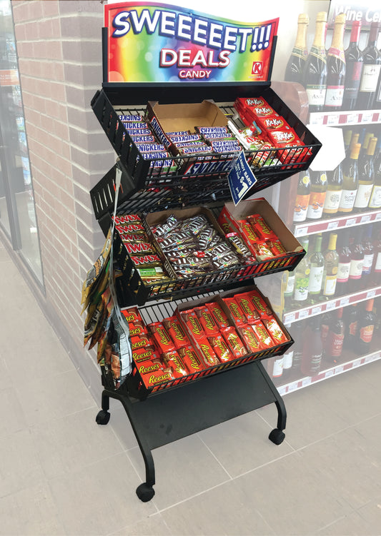 Z Candy Rack – Double-Sided Impulse Merchandiser