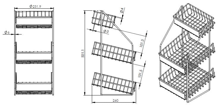 Countertop Wire Baskets – Multi-Tier, Countertop Candy Display