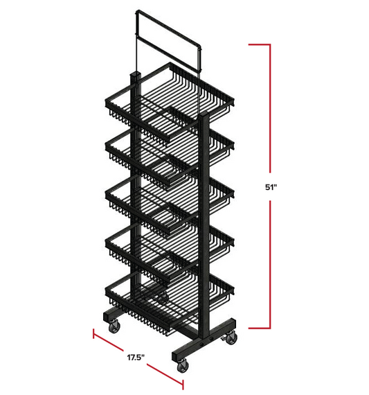 5-Tier, Metal Floor Stand – Candy and Snack Display