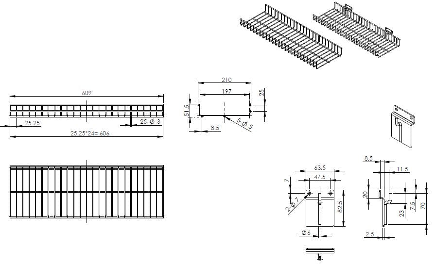 Slat Wall Wire Shelf - 24x8 to 36x12